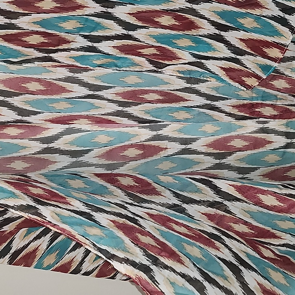 Multicolor Geometric Patterned Kimono - image 4